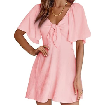 Stylish Pink Summer Dress for Women 2024 Holiday Fashion
