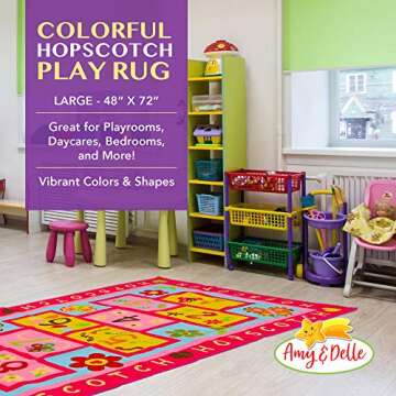 Hopscotch Kids Rug, Extra Large Fun & Educational Mat