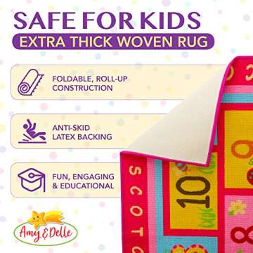 Hopscotch Kids Rug, Extra Large Fun & Educational Mat