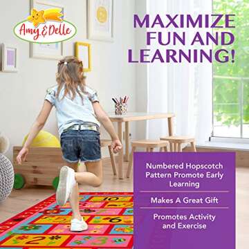 Hopscotch Kids Rug, Extra Large Fun & Educational Mat
