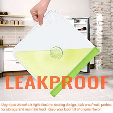 Reusable Storage Bags, EXTRA THICK Gallon Ziplock Bags for Marinate Meats, Vegetables, Fruit, Cereal, Sandwich, Snack, Travel Items, Meal Prep, Home Organization (5 Pack)