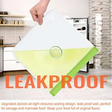 Reusable Storage Bags, EXTRA THICK Gallon Ziplock Bags for Marinate Meats, Vegetables, Fruit, Cereal, Sandwich, Snack, Travel Items, Meal Prep, Home Organization (5 Pack)