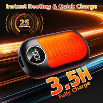 Hand Warmers Rechargeable 2 Pack, Dual Sided Electric Hand Warmer 14000mAh with Power Bank, 20Hrs Warmth, 8 Heating Mode, Portable Charging Pocket Heater for Men, Women, Raynauds, Camp, Hunting, Golf