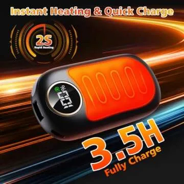 Hand Warmers Rechargeable 2 Pack, Dual Sided Electric Hand Warmer 14000mAh with Power Bank, 20Hrs Warmth, 8 Heating Mode, Portable Charging Pocket Heater for Men, Women, Raynauds, Camp, Hunting, Golf