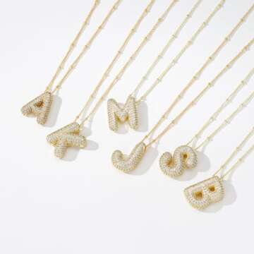 Apsvo Bubble Letter Necklace - Personalized Gold Jewelry