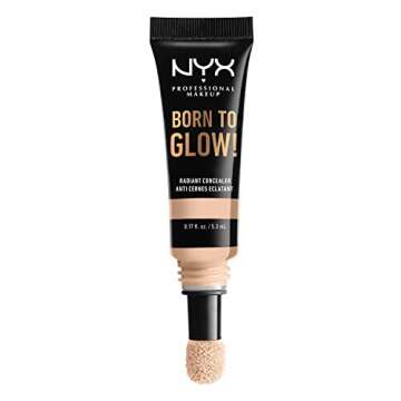 NYX PROFESSIONAL MAKEUP Born To Glow Radiant Concealer - Light Ivory - Medium Coverage for All Skin ...