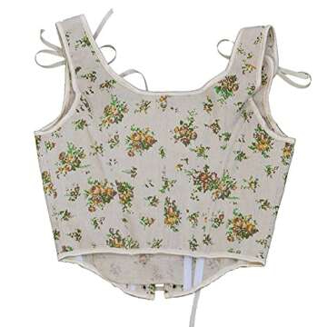 Womens Sexy Floral Bustier Corset Top for Parties