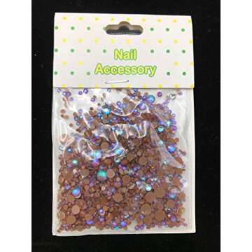 LimoLei Neon Coffee AB Rhinestones Mix 1440pcs for Nail Art