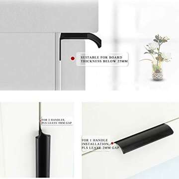 JOOJA Gold Modern Finger Edge Pull Drawer Handles