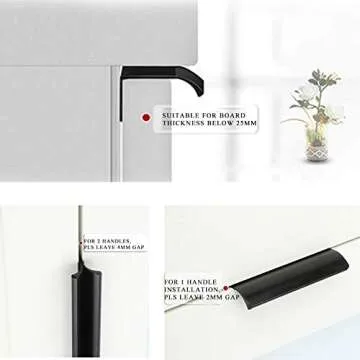 JOOJA Gold Modern Finger Edge Pull Drawer Handles