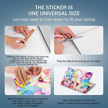icolor Laptop Skin Sticker Decal for 12-15.6 Inch Laptops - Floral Design