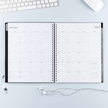 Blue Sky 2022 Weekly & Monthly Planner, 8.5" x 11", Flexible Cover, Wirebound, Enterprise (131790)