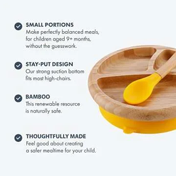 Bamboo Baby Plate, Bowl & Spoon Set - Eco-Friendly Dining