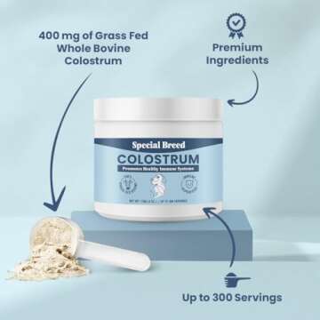 Special Breed Bovine Colostrum for Dogs and Cats, Immune Support Supplement for Allergy and Itch Relief, Grass Fed Colostrum Powder (120 Grams)