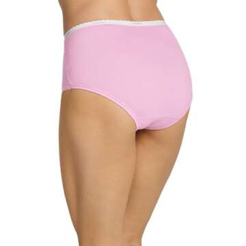 Jockey Women's Underwear Plus Size Classic Brief - 3 Pack, Sienna Sunset/Simple Pink Stripe/Ivory, 8