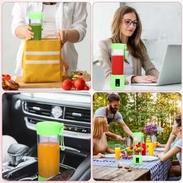 [Upgraded Version] Personal USB Juicer Cup ,Portable Juicer Blender ,Household Fruit Mixer - Six Blades in 3D,Rechargeable Fruit Mixing Machine For Baby Travel 380ml(green)