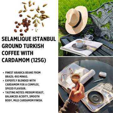 Selamlique Ground Turkish Coffee with Cardamom 4.4oz