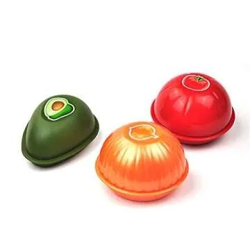 BESTONZON 3pcs Food Storage Box Fresh Storage Bowls Onion Avocado Tomatoes Shape Crisper Containers
