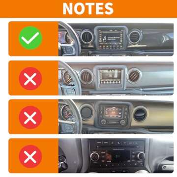 RT-TCZ for Jeep JL Center Console Radio Display Panel Trim Cover for Jeep Wrangler JL JLU Gladiator ...