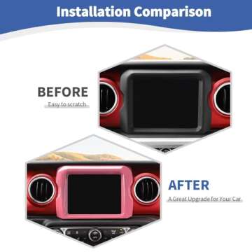 RT-TCZ for Jeep JL Center Console Radio Display Panel Trim Cover for Jeep Wrangler JL JLU Gladiator JT 2018-2023 Pink Interior Accessories 8.4 inch
