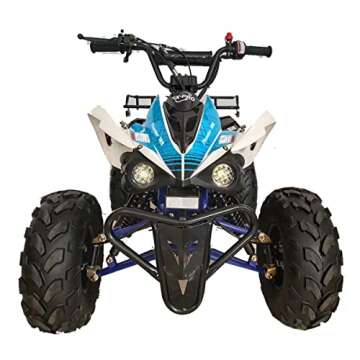 X-PRO Thunder 125 125cc ATV Quad Youth 4 wheeler ATVs Quads Big 19"/18" Tires，Blue