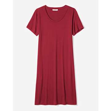 Daily Ritual Women's Short-Sleeve T-Shirt Dress, Deep Red