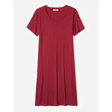 Daily Ritual Women's Short-Sleeve T-Shirt Dress, Deep Red