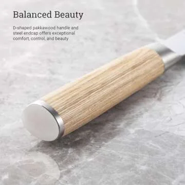 Shun Classic Blonde 7" Santoku Knife, Handcrafted Japanese All Purpose Knife, VG-MAX Core with Damascus Stainless Steel Cladding, Pakkawood Handle, Versatile Japanese Cutting Tool