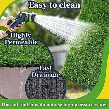 SHACOS Artificial Grass Rug 32"x48" Outdoor Indoor Fake Grass Mat 1.2 inch Pile Synthetic Turf Grass Dog Grass with Drainage Holes Grass for Patio Balcony Yard Lawn Garden Deck Decor