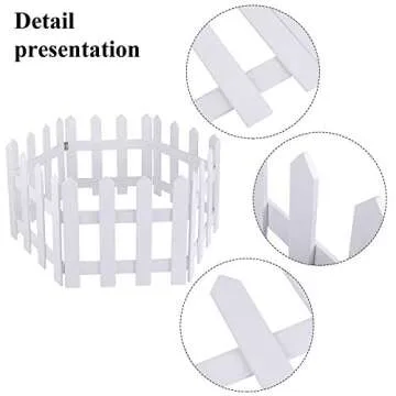 Aneco 6 Pack Christmas Wooden Picket Fence Wood Christmas Tree Fence Decoration for Xmas Wedding Party Decor