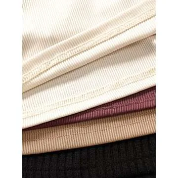 MakeMeChic Women's 4-Piece Casual Ribbed Crop Tops Pack