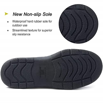 Zigzagger Men's Moccasin Slippers Memory Foam House Shoes, Indoor and Outdoor Warm Loafer Slippers, Black, 9 M US