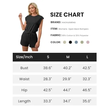 Xiaoxuemeng Women’s Open Back Summer Romper for 2024