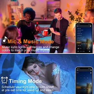 ViLSOM 40FT RGB LED Strip Lights - Music Sync & Smart Control