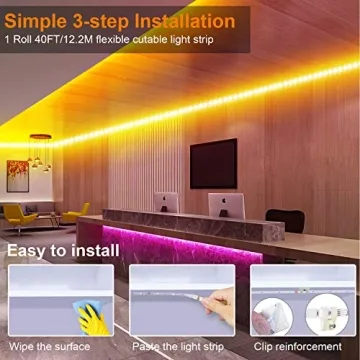 ViLSOM 40FT RGB LED Strip Lights - Music Sync & Smart Control