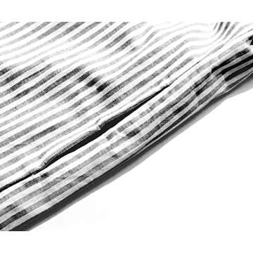 utcoco Womens Striped Long Sleeve Dress Casual Loose Button Down Cotton Maxi Shirt Dress