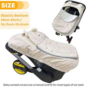 Car Seat Cover Baby Carseat Covers,Car Seat Covers for Babies Winter,Universal Infant Car Seat Canop...