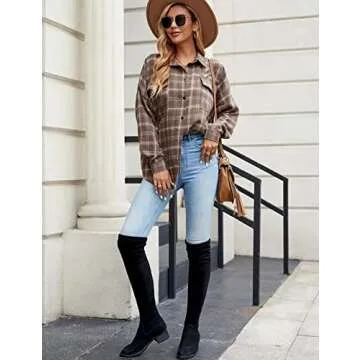 Stylish Blooming Jelly Women's Plaid Shirt for All Seasons