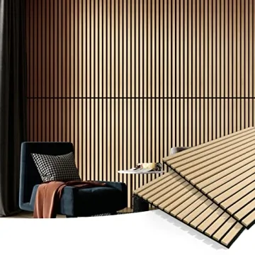 Art3d 2 Wood Slat Acoustic Panels - 3D Fluted Design