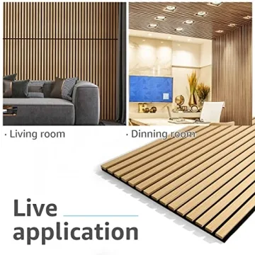 Art3d 2 Wood Slat Acoustic Panels - 3D Fluted Design
