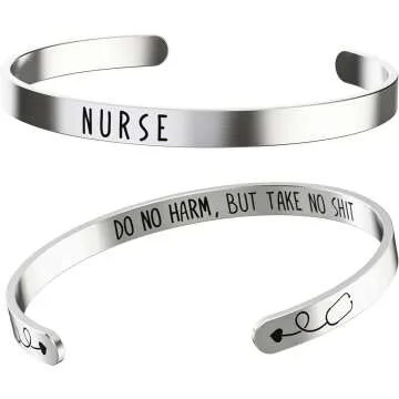 Inspirational Nurse Bracelet - Stethoscope Bangle