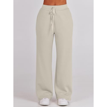 ANRABESS Women 2-Piece Sweatsuit Set Fall 2024 Light Khaki