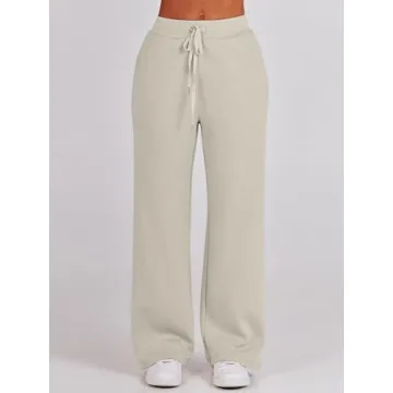 ANRABESS Women 2-Piece Sweatsuit Set Fall 2024 Light Khaki