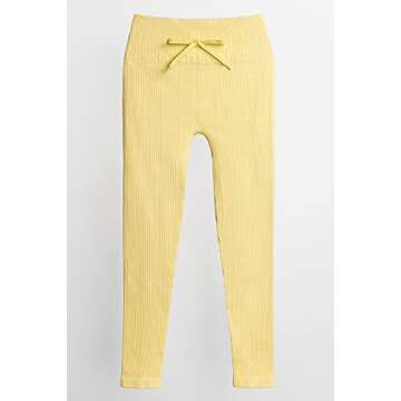 QINSEN Seamless Workout Set Long Sleeve Crop Tops for Women 2 Piece High Waisted Ruched Back Yoga Outfits Active Leggings Yellow S