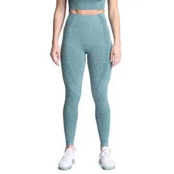 Aoxjox Women's High Waist Workout Gym Vital Seamless Leggings Yoga Pants 24'' (Forest Green Marl, Small)
