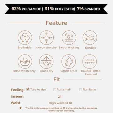 Aoxjox Women's High Waist Workout Gym Vital Seamless Leggings Yoga Pants 24'' (Forest Green Marl, Small)