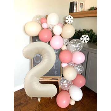 Elegant 40 Inch Cream White Number 2 Balloons for Parties