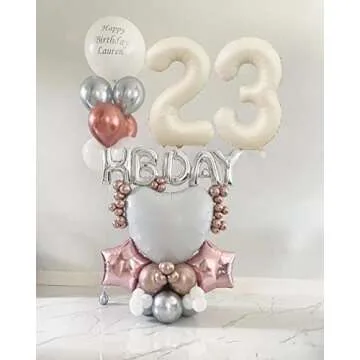 Elegant 40 Inch Cream White Number 2 Balloons for Parties