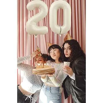 Elegant 40 Inch Cream White Number 2 Balloons for Parties