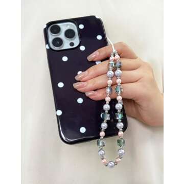Cosace Phone Charm - Handmade Crystal Pearl Strap & Keychain